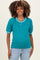 Light Teal Waffle Knit Maternity Sweater Top