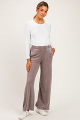 Mocha Mineral Wash Wide Leg Maternity Sweatpants