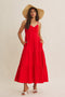 Tomato Red Tiered Maxi Dress