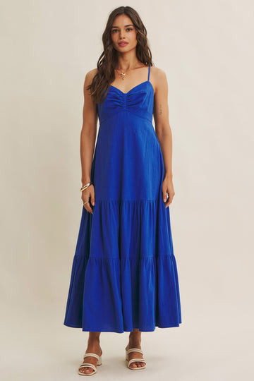 Royal Blue Tiered Maxi Dress