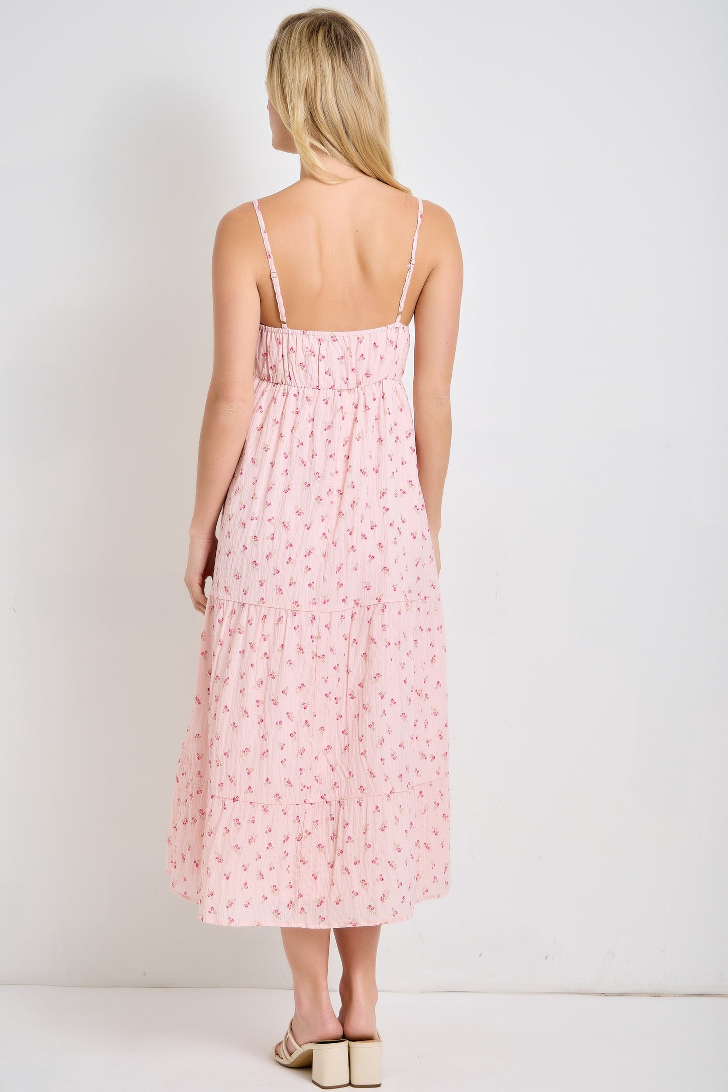 graphic ribbon floral print midi dress Caitlyn Square Neck Midi Dress in Ribbon Floral | Color - Ribbon Floral / 18X
