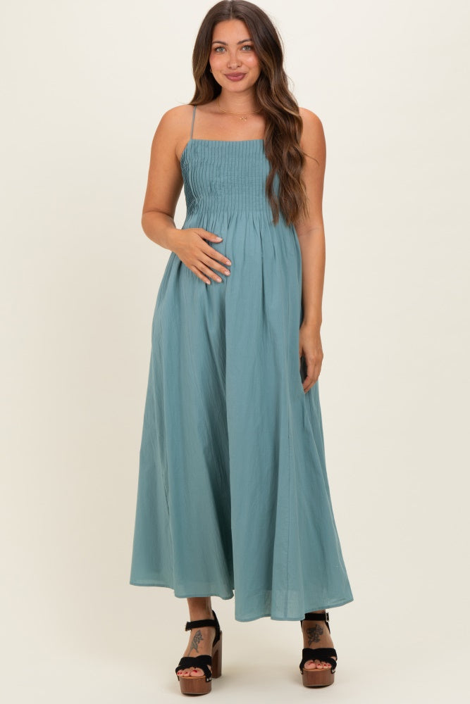 white christmas dresses Olivia 100% Cotton Maxi Dress in Blue Toile main image 1