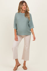 Jade Oversize Cut Sweater Maternity Top With Raw Edge