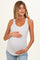 Red Floral Pointelle Knit Button Maternity Tank Top