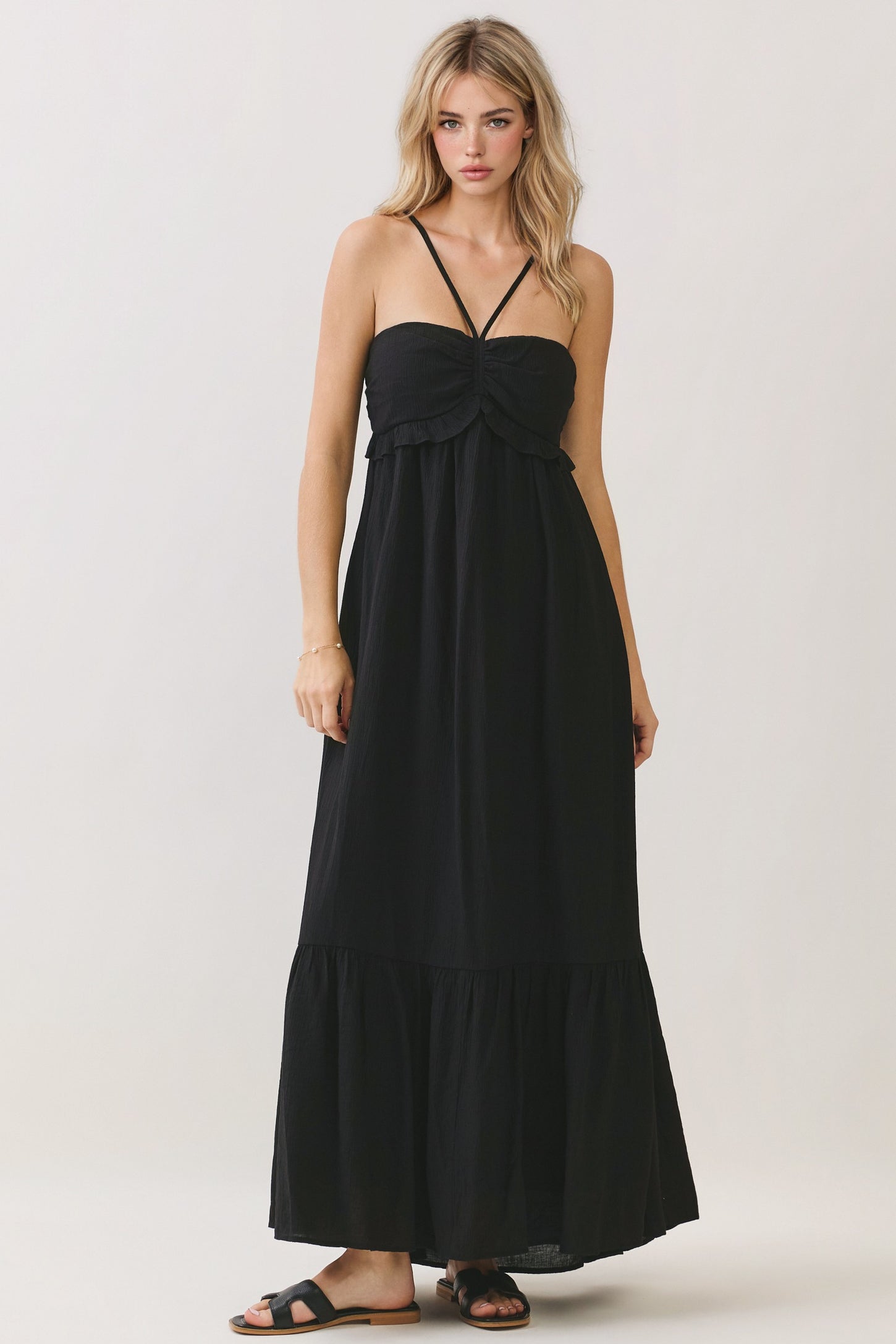 halter neck maxi dress pattern Theodora Halter Neck Maxi Dress in Red Floral main image 0