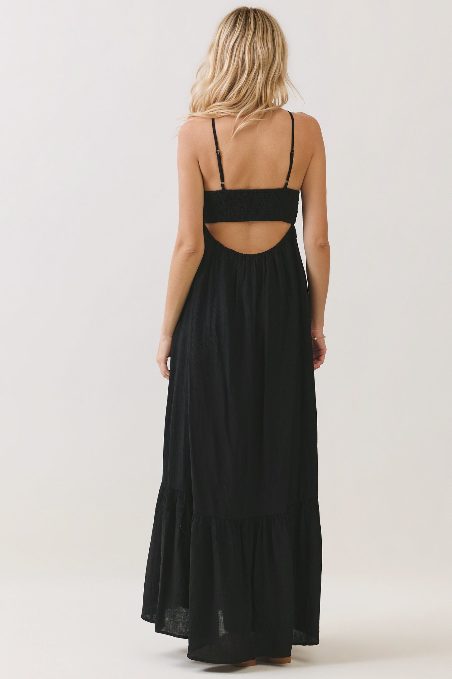 Black Halter Neck Tiered Cutout Maxi Dress PinkBlush Black Halter Neck Tiered Cutout Maxi Dress PinkBlush