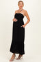 Black Halter Neck Tiered Cutout Maternity Maxi Dress