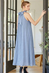 Light Blue Halter Maxi Dress
