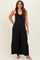 Black Ruffle Strap Maternity Wide Leg Jumpsuit