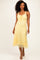 Yellow Floral Lace Ruffle Midi Dress