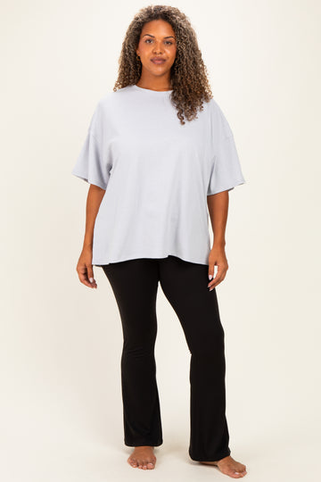 Heather Grey Plus Cotton Oversized Tunic Tee
