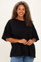 Black Plus Cotton Oversized Tunic Tee