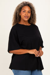 Black Plus Cotton Oversized Tunic Tee