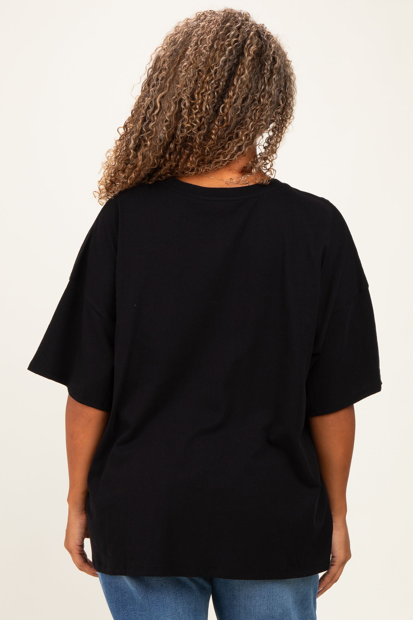 Black Plus Cotton Oversized Tunic Tee