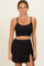 Black Ribbed Crop Tank Swim Skirt Set