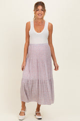Pink Floral Maternity Maxi Skirt