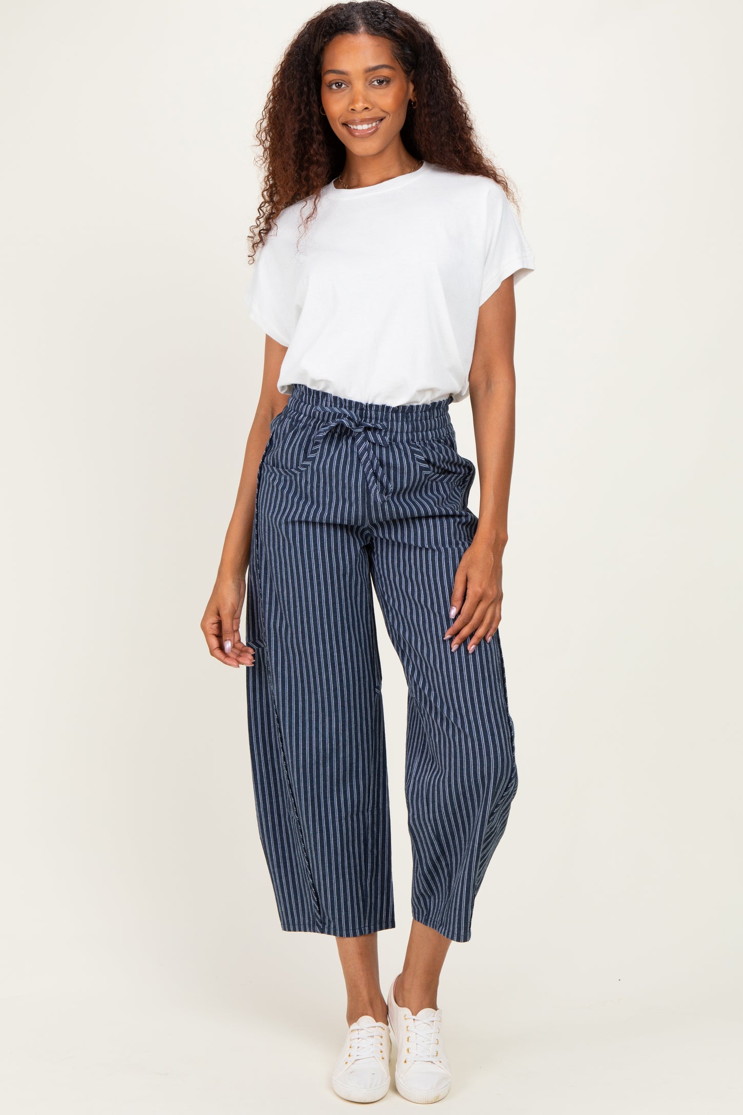 Indigo Pinstripe Maternity Pants