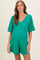 Green Scoop Neck Maternity Romper