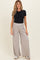Beige Smocked Waistband Wide Leg Maternity Lounge Pants