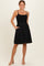 Black Knot Detail Smocked Mini Dress