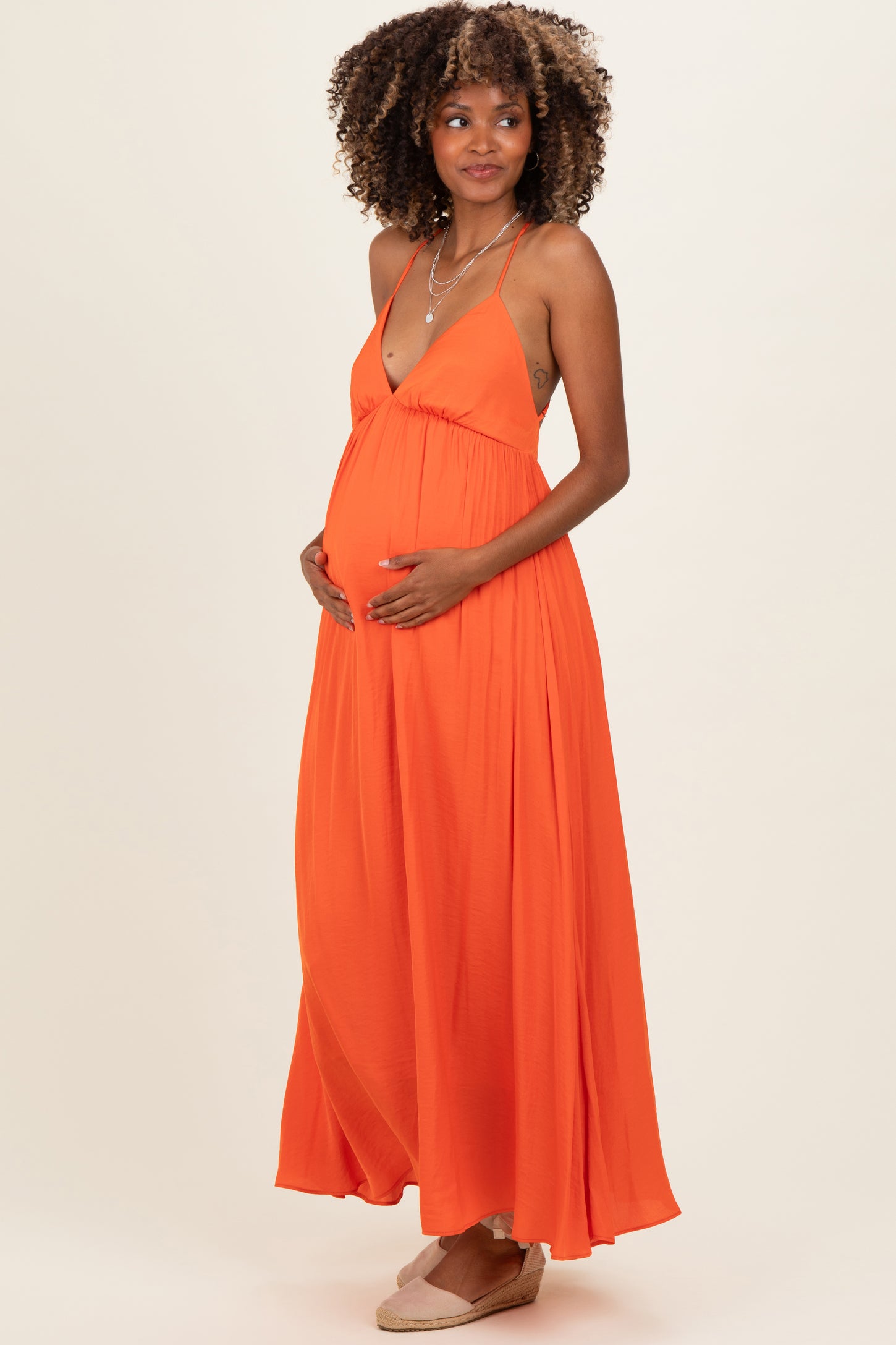 open back orange dress Burnt Orange Maxi Dress, Open Back Maxi Dress, Tie Shoulder Dress, Resort Wear Women, Flowy Beach Dress, Vacation Maxi Dress