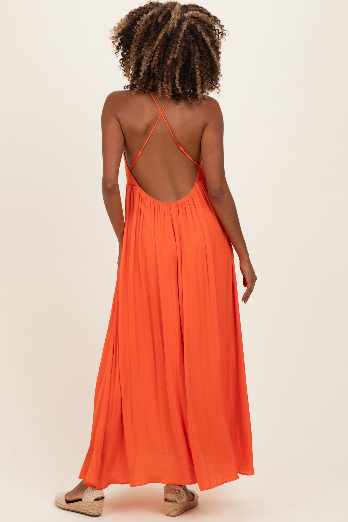 orange v neck maxi dress Tropical Citrus V-Neck Maxi Dress Annie Jack TX