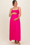 Hot Pink Textured Smocked Maternity Maxi Dress