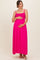 Hot Pink Textured Smocked Maternity Maxi Dress