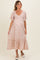Mauve Flutter Sleeve Floral Print Smocked Chest Ruffled Hem Maternity Dress
