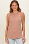 Mocha Ribbed Sleeveless Top