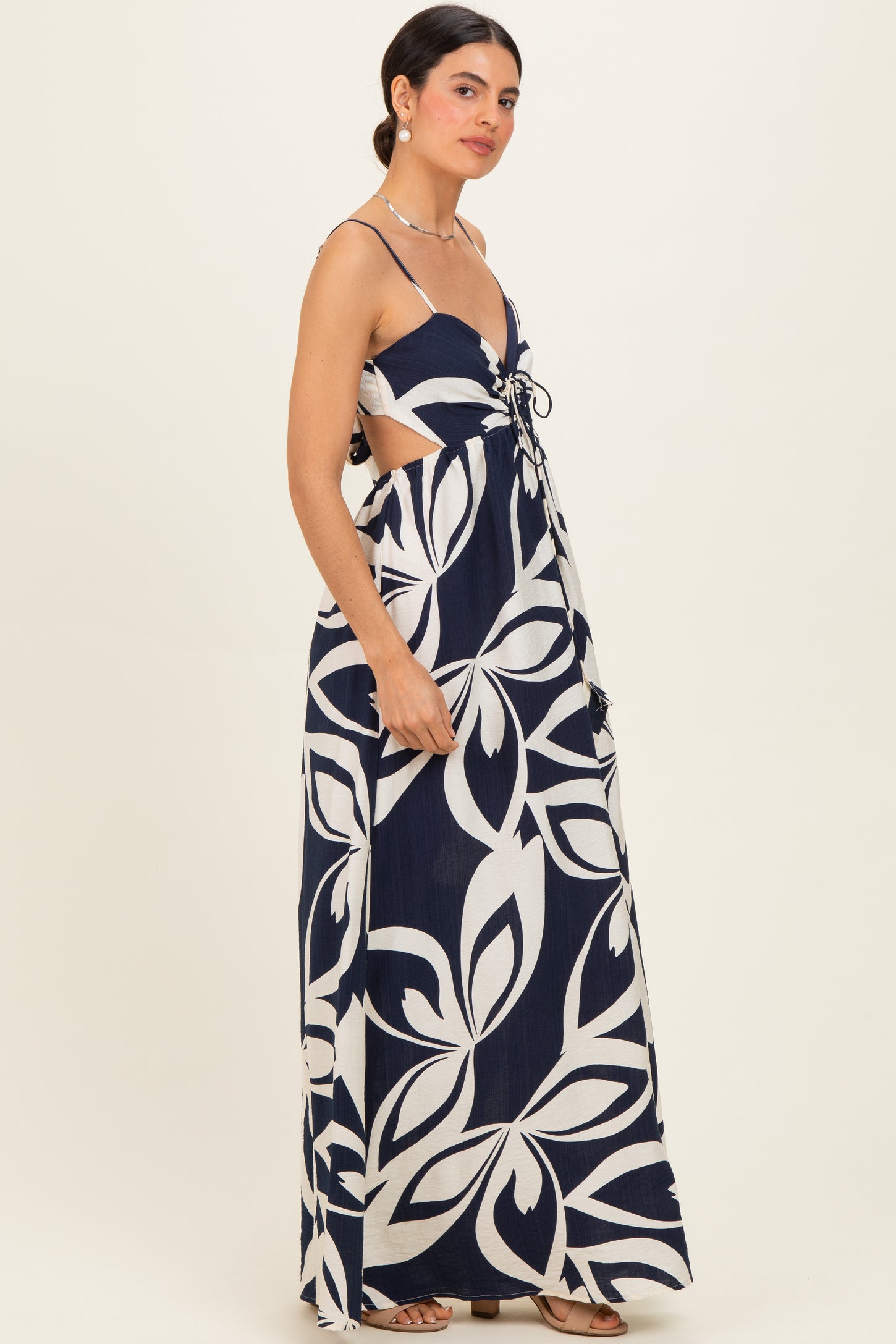 cutout halter maxi dress Green Asymmetrical | Womens | X-Small (Available in M, L) | 100% Polyester | Lulus | Holiday Dresses The Lumia Halter Maxi Dress is made to turn heads Navy Floral Cutout Halter Maxi