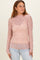 Dusty Mauve High Neck Fitted Sheer Lace Top