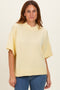Banana Cream Oversized Mock Neck Short Sleeve Sweater