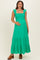 Green Ruffle Strap Smocked Maternity Maxi Dress