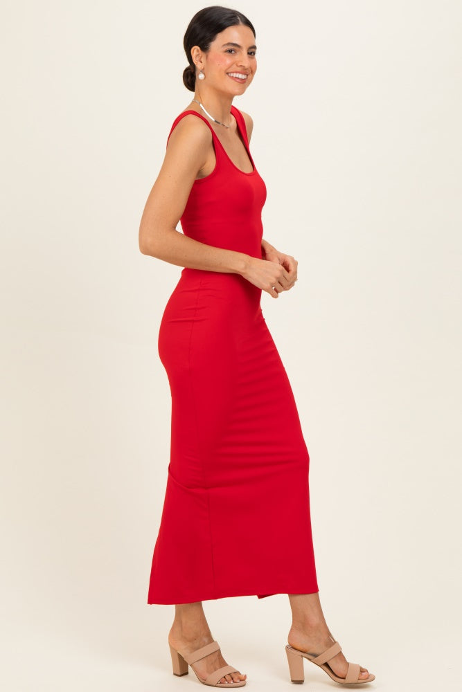 Red Low Back Square Neck Maxi Dress Red Low Back Square Neck Maxi Dress