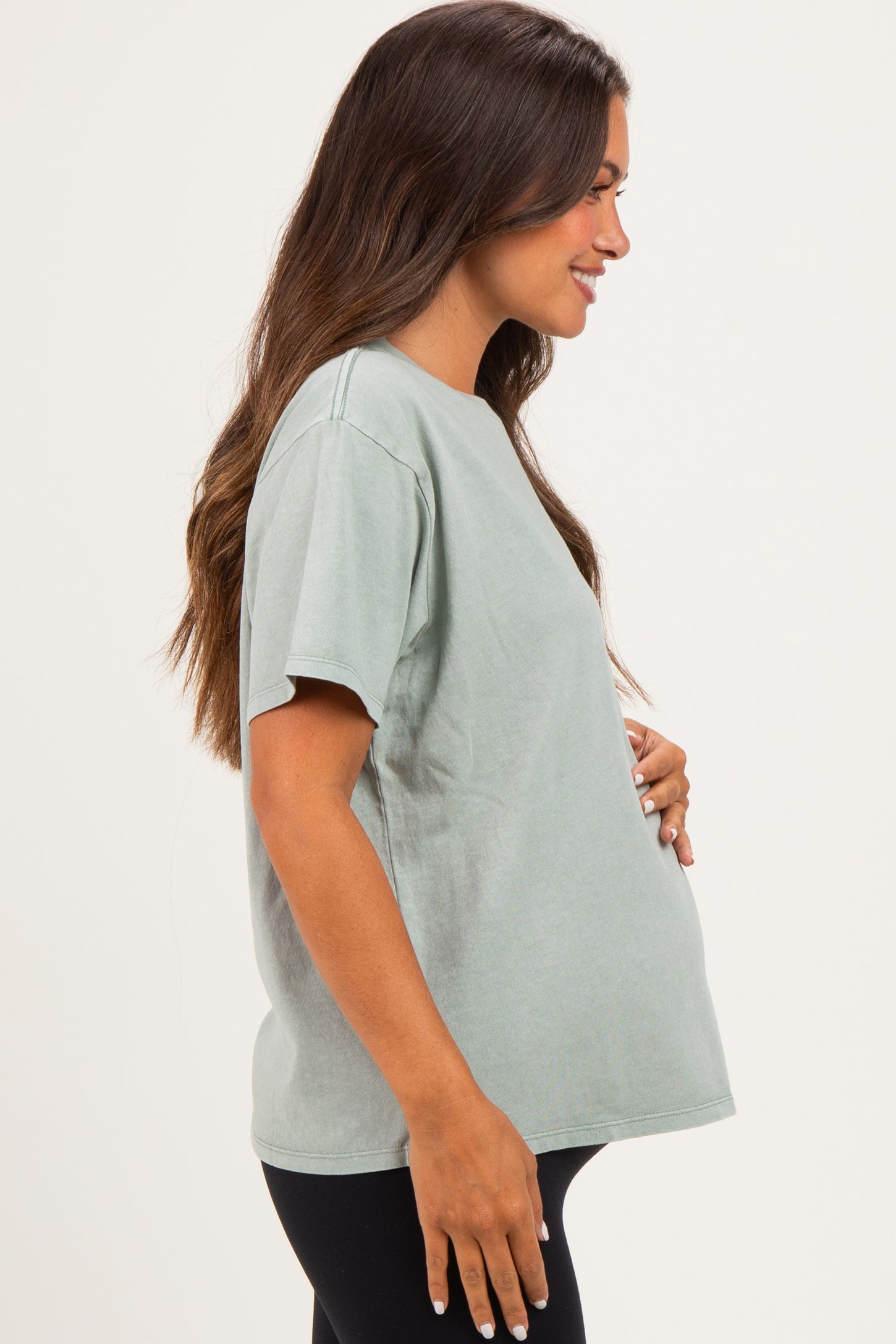 Sage Maternity Crew Neck T-Shirt