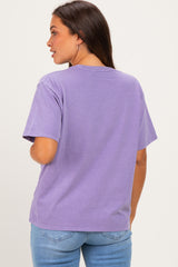 Purple Maternity Crew Neck T-Shirt