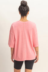 Pink Pigment Oversized Half-Sleeve T-Shirt