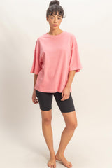 Pink Pigment Oversized Half-Sleeve T-Shirt