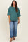Dark Teal Pigment Oversized Half-Sleeve Maternity T-Shirt