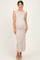 Sand Halter Ribbed Knit Maternity Maxi Dress