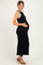 Black Halter Ribbed Knit Maternity Maxi Dress