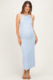 Sky Halter Ribbed Knit Maternity Maxi Dress