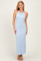 Sky Halter Ribbed Knit Maxi Dress