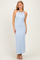 Sky Halter Ribbed Knit Maxi Dress