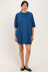 Navy Indigo Oversized Maternity T-Shirt Dress