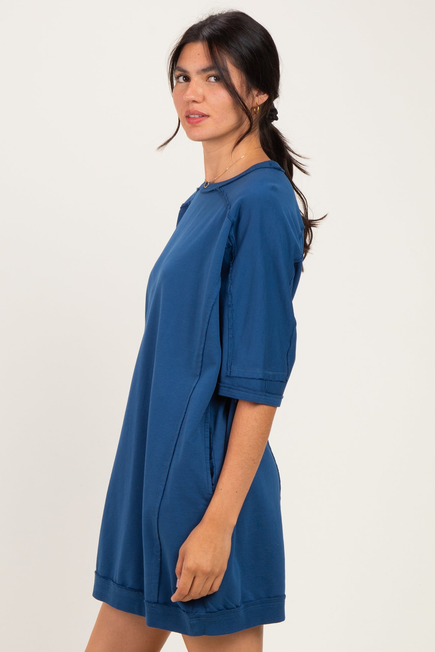 Navy Indigo Oversized T-Shirt Dress