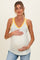 Yellow Floral Solid Trim Maternity Tank Top