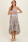 Celedon Smocked Bust Tiered Slight Hi Lo Hem Maternity Maxi Dress