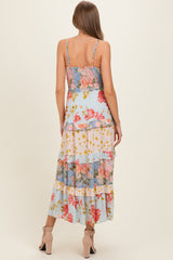 Multi V Neck Twist Front Tiered Maternity Maxi Dress